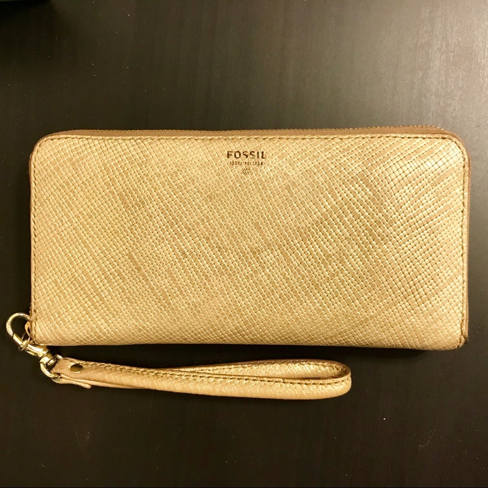 Fossil Zip-Around Wallet - Gold